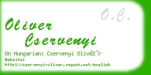 oliver cservenyi business card